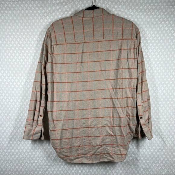 Madewell Tan Orange Plaid Sunday Flannel Top - Picture 5 of 5